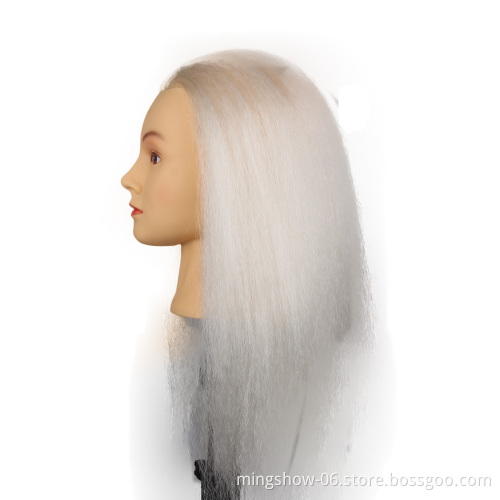 100% real human hair hairdresser doll barber mannequin hair training head